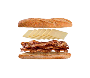 Bacon y queso medio